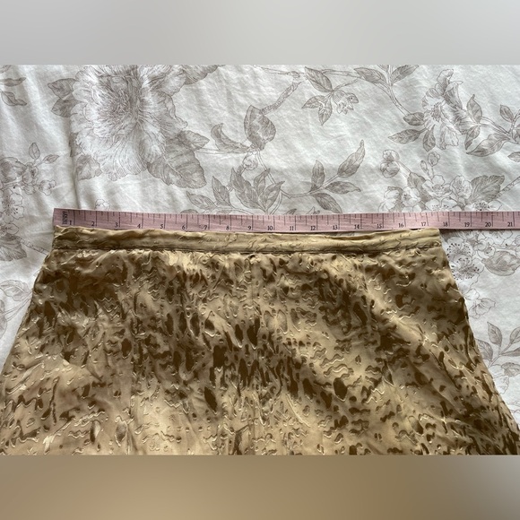 NWOT Soft Surroundings Gold Silk Blend Velvet Burnout Midi Skirt Large Boho Y2K - Picture 5 of 7
